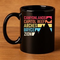 Utahs Five National Parks Souvenir NPS Moab Utah Mighty 5 11oz C Handle Ceramic Mug