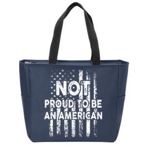 Usa Flag Not Proud To Be An American Citizen Veteran Women Tank Top Zip Tote Bag