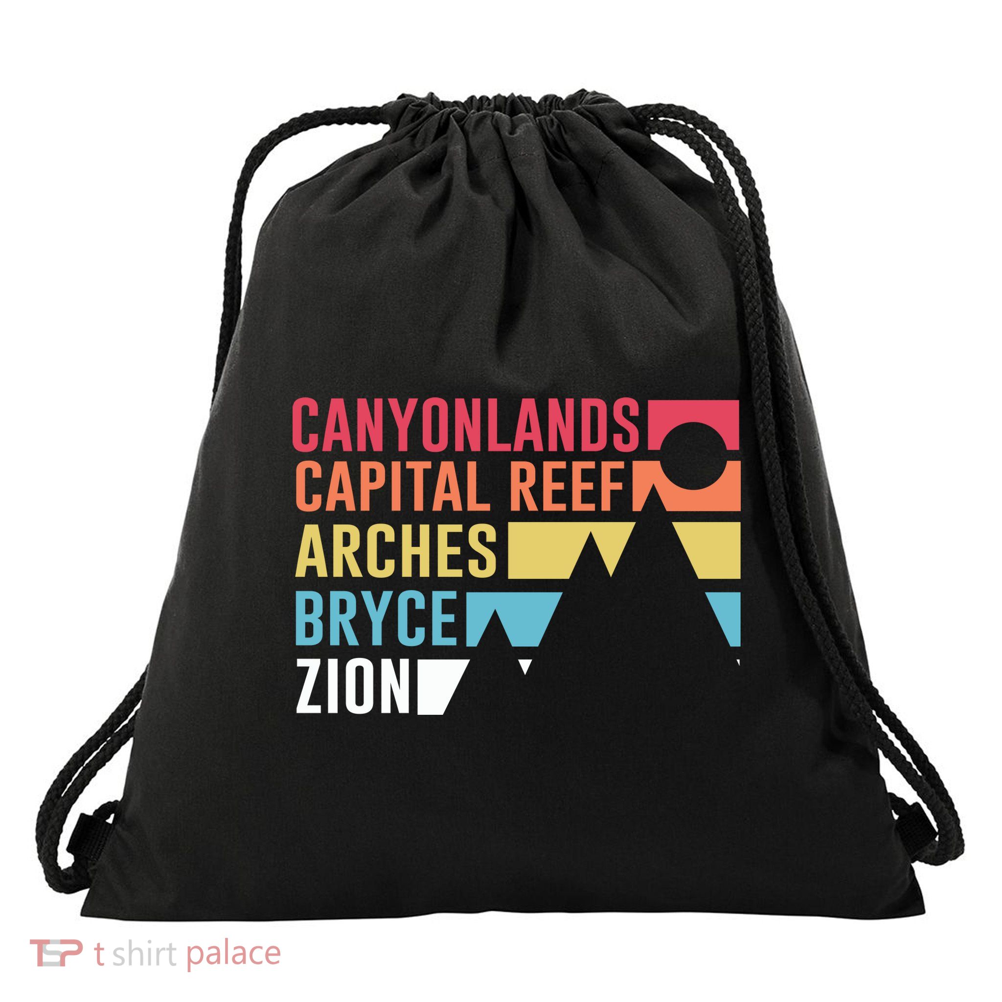 Utahs Five National Parks Souvenir Cool Gift Nps Moab Utah Mighty 5 Gift Drawstring Bag