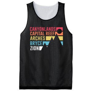 Utahs Five National Parks Souvenir Cool Gift Nps Moab Utah Mighty 5 Gift Mesh Reversible Basketball Jersey Tank