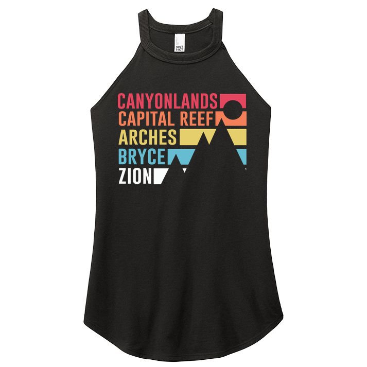Utahs Five National Parks Souvenir Cool Gift Nps Moab Utah Mighty 5 Gift Women's Perfect Tri Rocker Tank