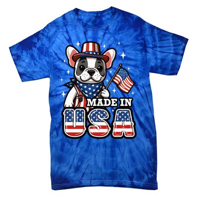 Usa Frenchie Ns French Bulldog Patriotic 4th July Gift Tie-Dye T-Shirt