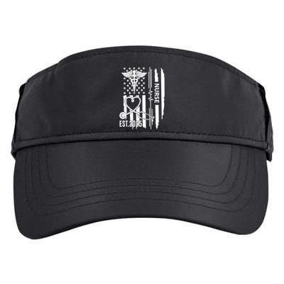 Usa Flag New Nurse Est 2025 Rn Nursing School Graduation Graduate Bsn Adult Drive Performance Visor