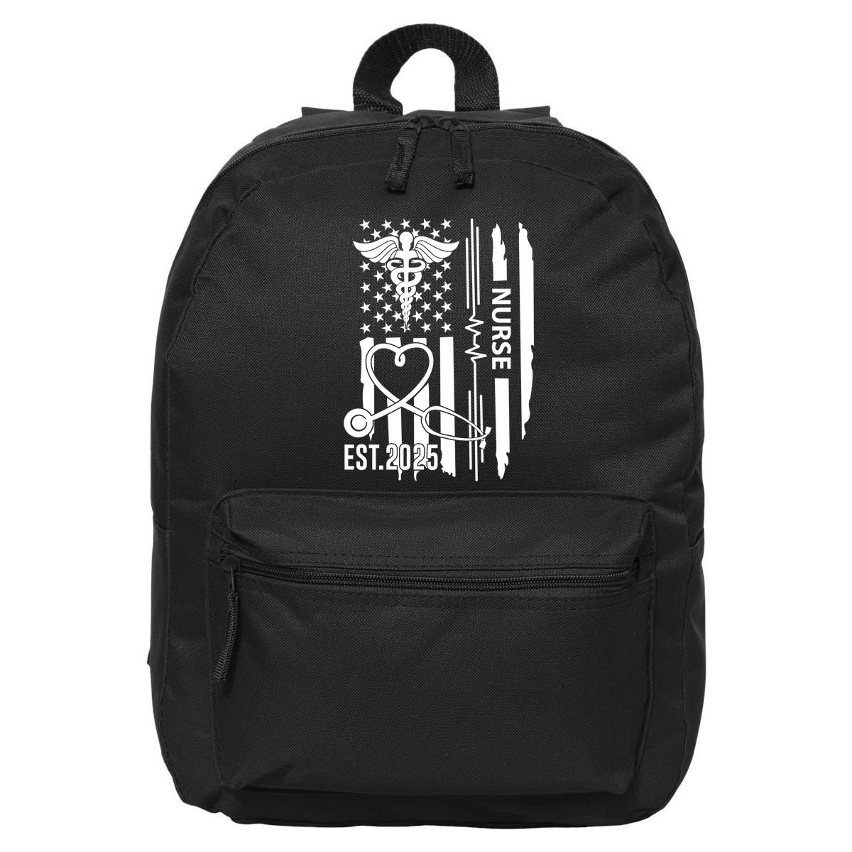 Usa Flag New Nurse Est 2025 Rn Nursing School Graduation Graduate Bsn 16 in Basic Backpack