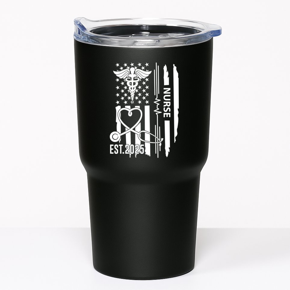 Usa Flag New Nurse Est 2025 Rn Nursing School Graduation Graduate Bsn Tumbler
