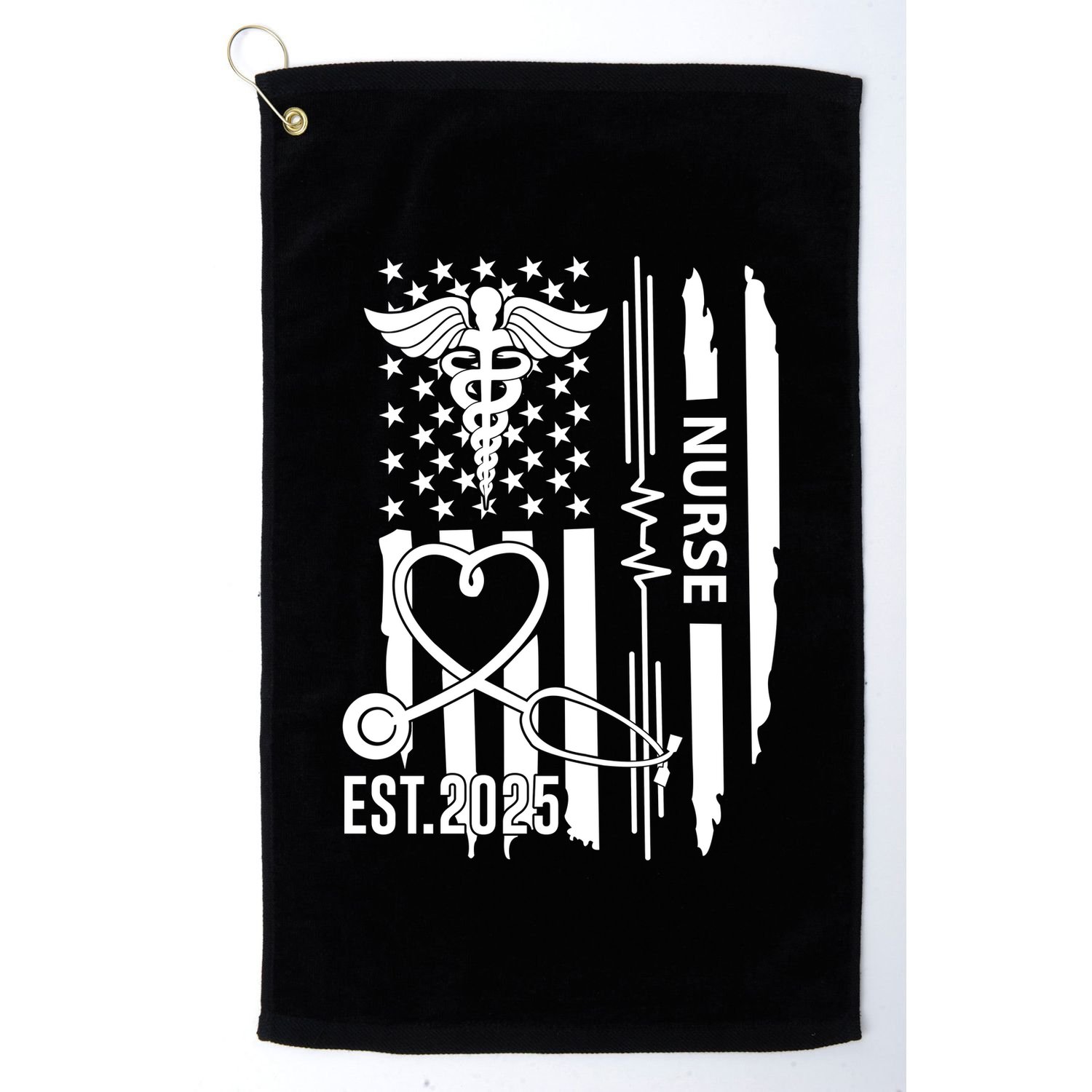 Usa Flag New Nurse Est 2025 Rn Nursing School Graduation Graduate Bsn Golf Towel