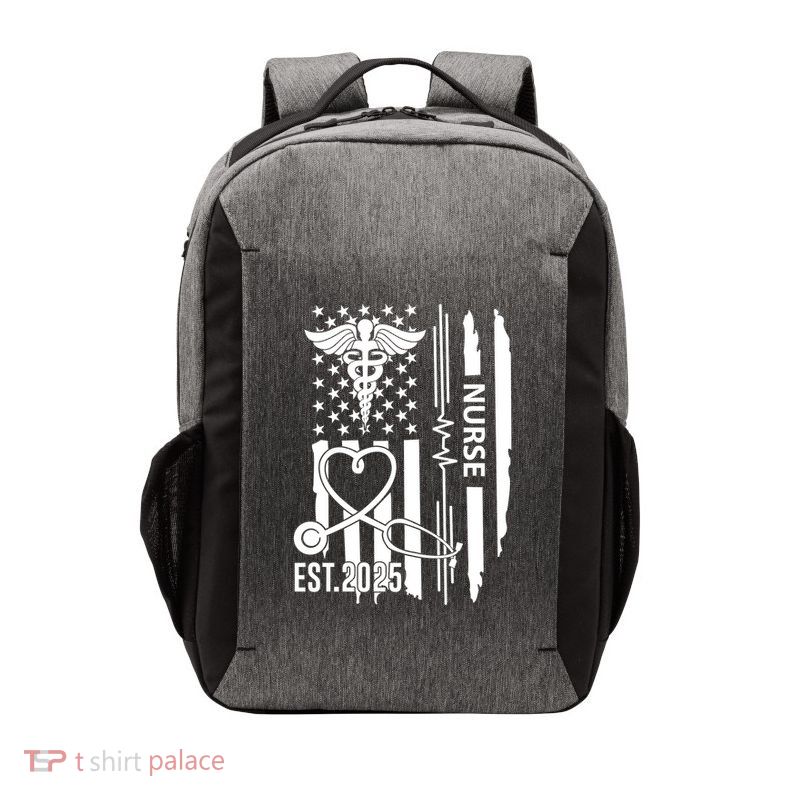 Usa Flag New Nurse Est 2025 Rn Nursing School Graduation Graduate Bsn Vector Backpack