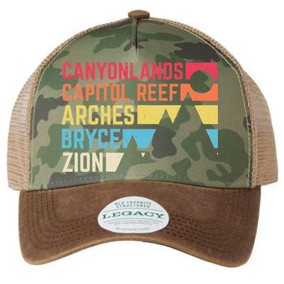 Utahs Five National Parks Souvenir Nps Moab Utah Mighty 5 Legacy Tie Dye Trucker Hat