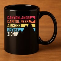 Utahs Five National Parks Souvenir Nps Moab Utah Mighty 5 11oz C Handle Ceramic Mug