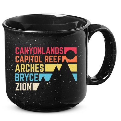 Utahs Five National Parks Souvenir Nps Moab Utah Mighty 5 15oz Campfire Ceramic Mug