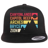 Utahs Five National Parks Souvenir Nps Moab Utah Mighty 5 Flat Bill Trucker Hat