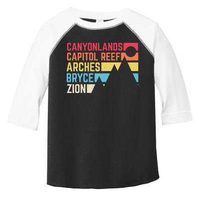 Utahs Five National Parks Souvenir Nps Moab Utah Mighty 5 Toddler Fine Jersey T-Shirt