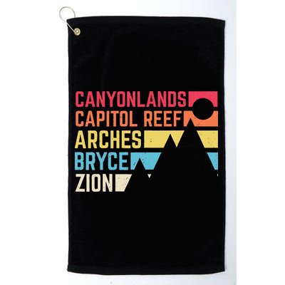 Utahs Five National Parks Souvenir Nps Moab Utah Mighty 5 Golf Towel