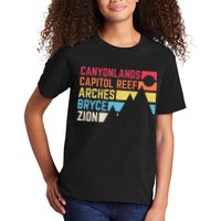 Utahs Five National Parks Souvenir Nps Moab Utah Mighty 5 Kids T-Shirt