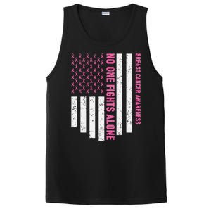 USA Flag No One Fight Alone Breast Caner Awareness PosiCharge Competitor Tank