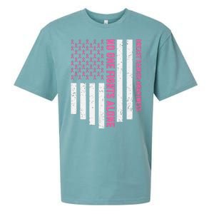 USA Flag No One Fight Alone Breast Caner Awareness Sueded Cloud Jersey T-Shirt