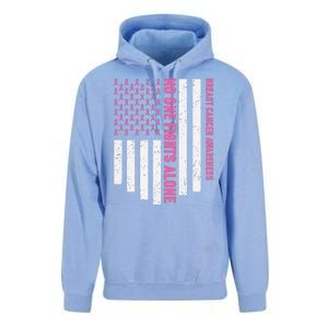 USA Flag No One Fight Alone Breast Caner Awareness Unisex Surf Hoodie