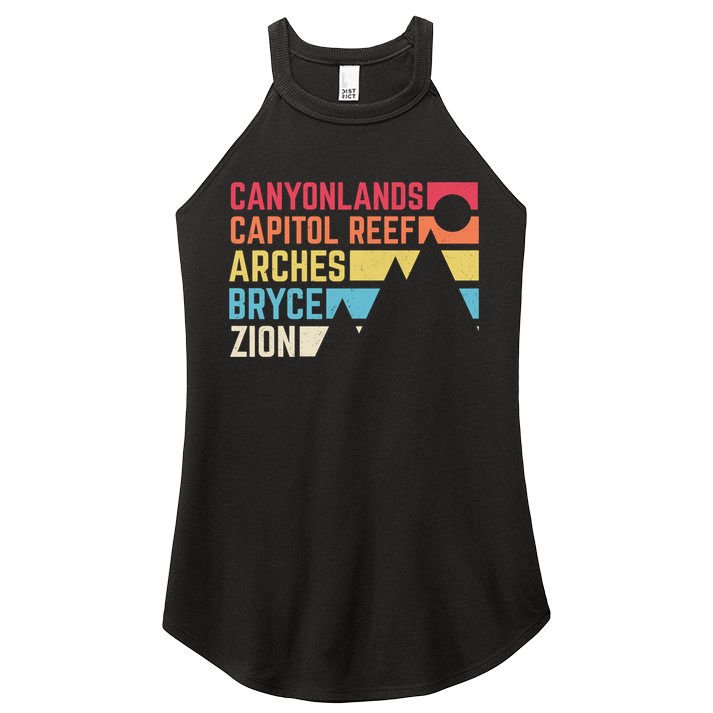 Utahs Five National Parks Souvenir Cool Gift Nps Moab Utah Mighty 5 Gift Women's Perfect Tri Rocker Tank