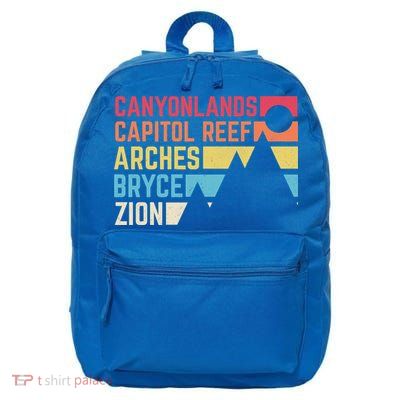 Utahs Five National Parks Souvenir Cool Gift Nps Moab Utah Mighty 5 Gift 16 in Basic Backpack