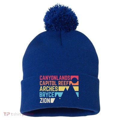Utahs Five National Parks Souvenir Cool Gift Nps Moab Utah Mighty 5 Gift Pom Pom 12in Knit Beanie