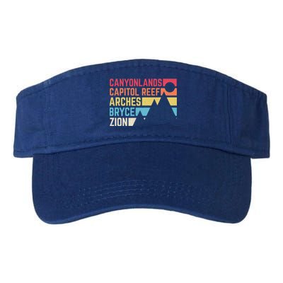 Utahs Five National Parks Souvenir Cool Gift Nps Moab Utah Mighty 5 Gift Valucap Bio-Washed Visor