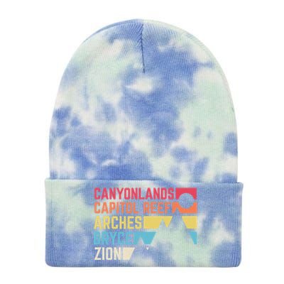 Utahs Five National Parks Souvenir Cool Gift Nps Moab Utah Mighty 5 Gift Tie Dye 12in Knit Beanie