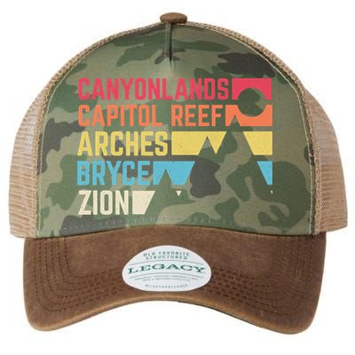 Utahs Five National Parks Souvenir Cool Nps Moab Utah Mighty 5 Legacy Tie Dye Trucker Hat