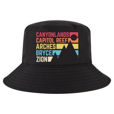 Utahs Five National Parks Souvenir Cool Nps Moab Utah Mighty 5 Cool Comfort Performance Bucket Hat