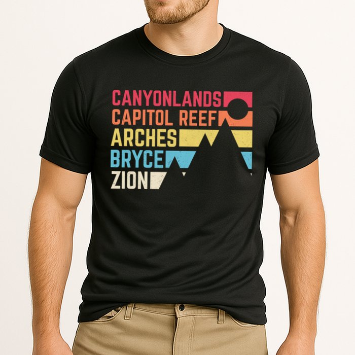 Utahs Five National Parks Souvenir Cool Nps Moab Utah Mighty 5 Performance Shirt