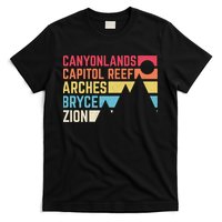 Utahs Five National Parks Souvenir Cool Nps Moab Utah Mighty 5 T-Shirt
