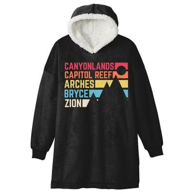 Utahs Five National Parks Souvenir Cool Nps Moab Utah Mighty 5 Hooded Wearable Blanket