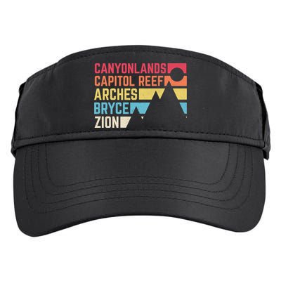 Utahs Five National Parks Souvenir Cool Nps Moab Utah Mighty 5 Adult Drive Performance Visor