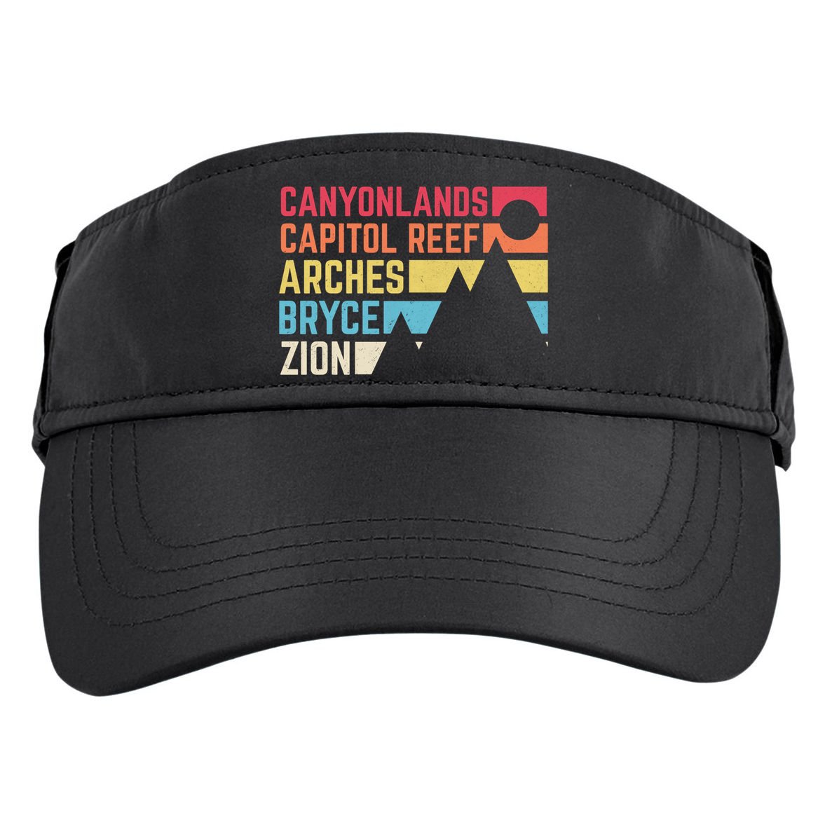 Utahs Five National Parks Souvenir Cool Nps Moab Utah Mighty 5 Adult Drive Performance Visor