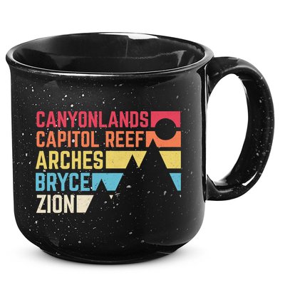 Utahs Five National Parks Souvenir Cool Nps Moab Utah Mighty 5 15oz Campfire Ceramic Mug