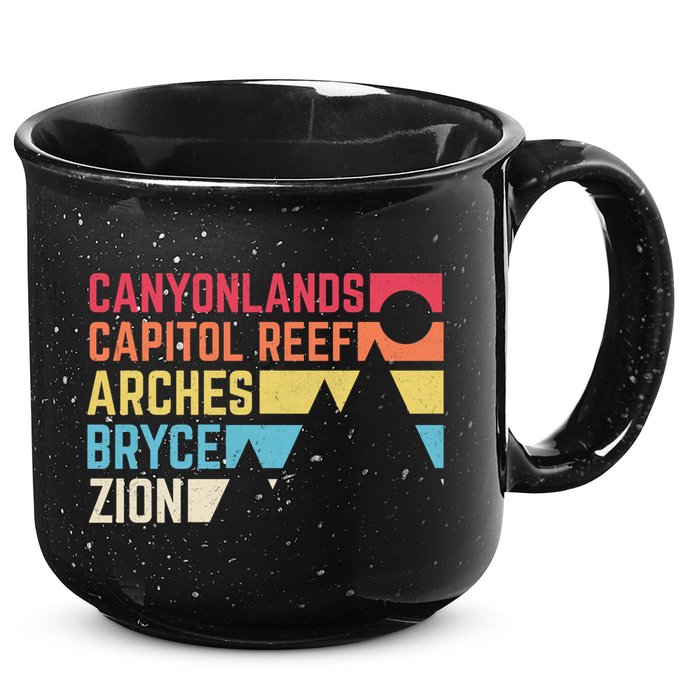 Utahs Five National Parks Souvenir Cool Nps Moab Utah Mighty 5 15oz Campfire Ceramic Mug