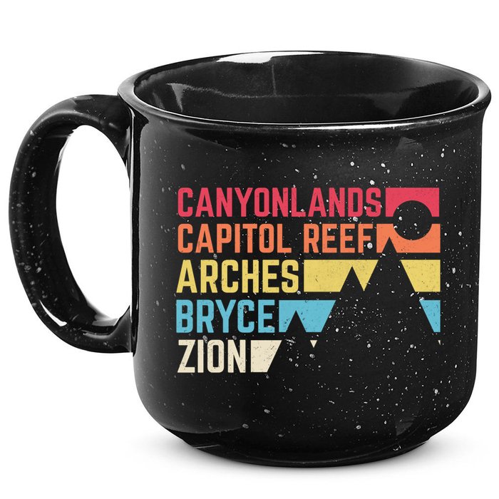 Utahs Five National Parks Souvenir Cool Nps Moab Utah Mighty 5 15oz Campfire Ceramic Mug