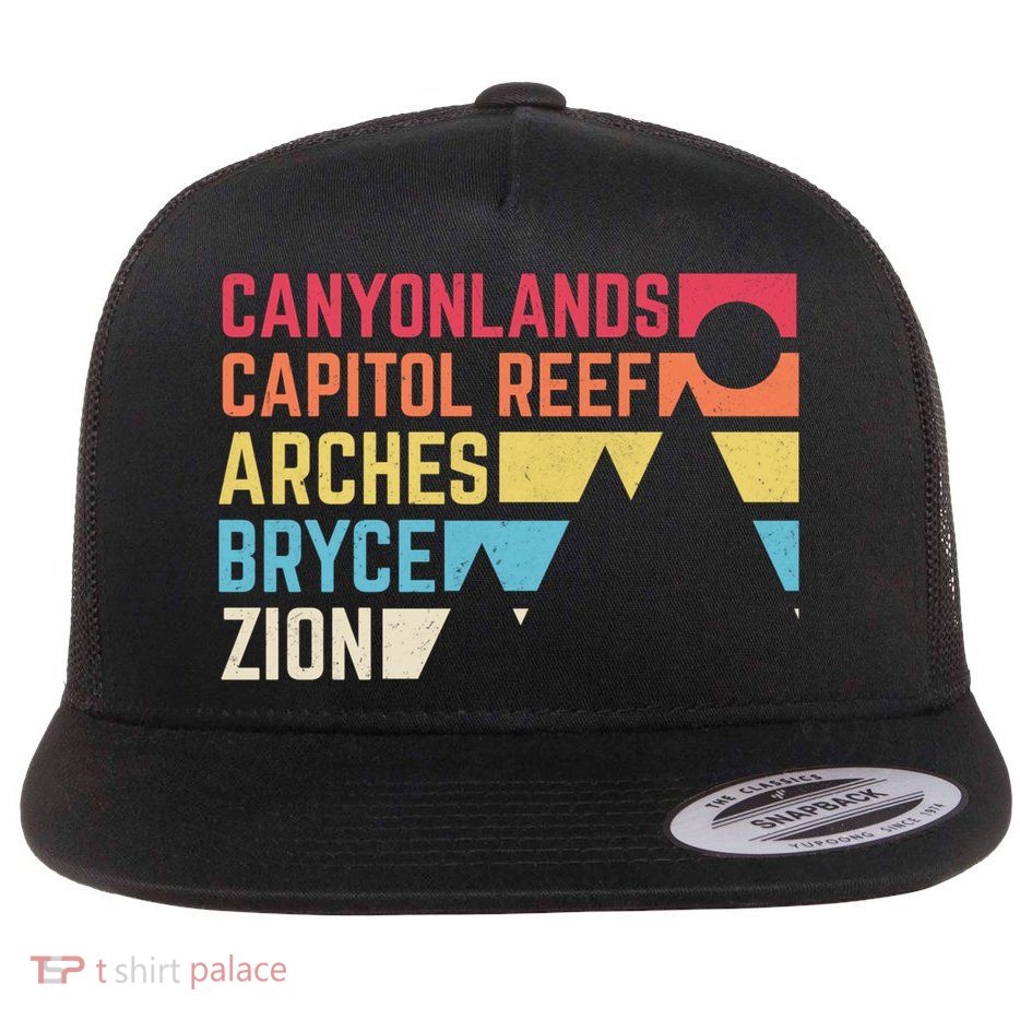 Utahs Five National Parks Souvenir Cool Nps Moab Utah Mighty 5 Flatbill Hat