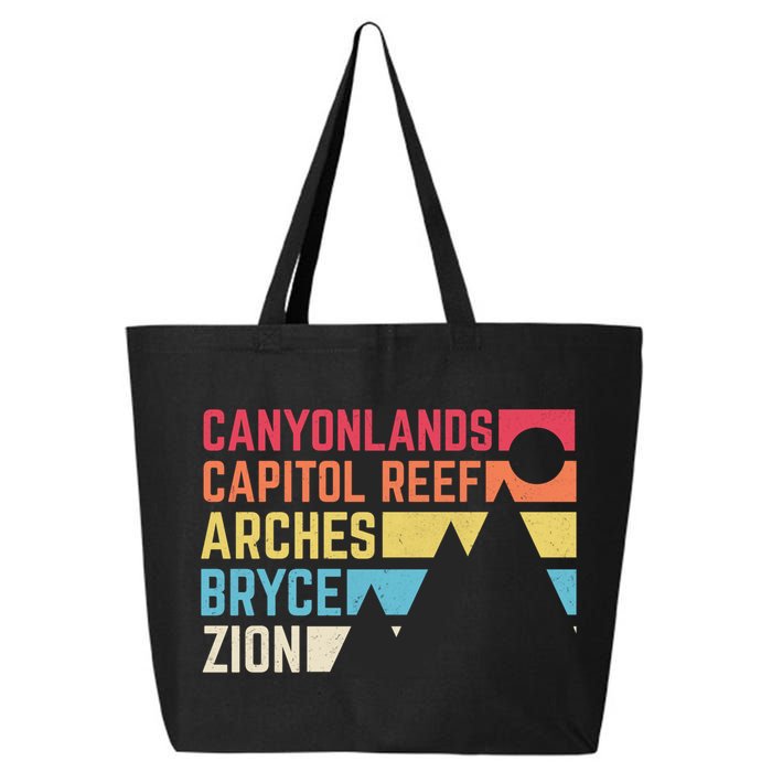 Utahs Five National Parks Souvenir Cool Nps Moab Utah Mighty 5 25L Jumbo Tote