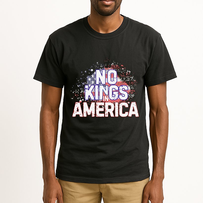 Usa Flag No Kings In America Democracy Tall T-Shirt