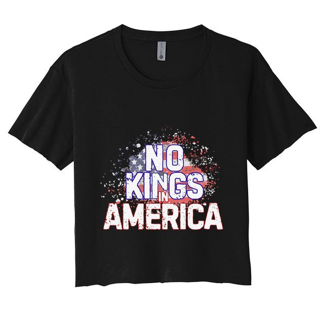 Usa Flag No Kings In America Democracy Crop Top