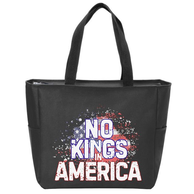 Usa Flag No Kings In America Democracy Zip Tote Bag