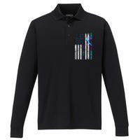 USA Flag Nobody Fights Alone Suicide Prevention Awareness Performance Long Sleeve Polo