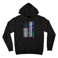 USA Flag Nobody Fights Alone Suicide Prevention Awareness Hoodie