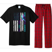 USA Flag Nobody Fights Alone Suicide Prevention Awareness Pajama Set