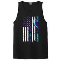 USA Flag Nobody Fights Alone Suicide Prevention Awareness PosiCharge Competitor Tank