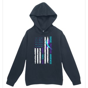 USA Flag Nobody Fights Alone Suicide Prevention Awareness Urban Pullover Hoodie