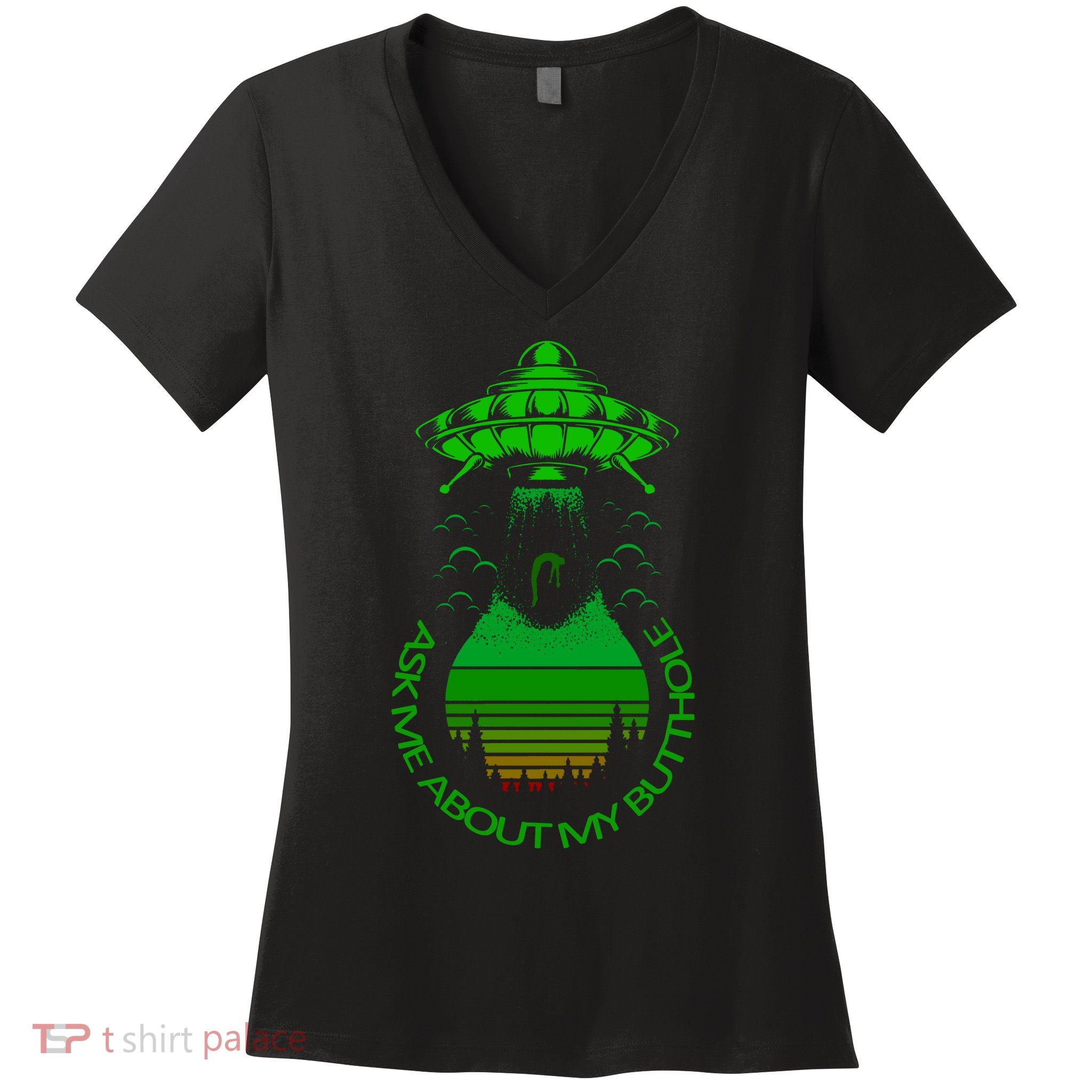UFO Adduction As Me About My Butthole Women's V-Neck T-Shirt