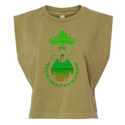 UFO Adduction As Me About My Butthole Garment-Dyed Women's Muscle Tee