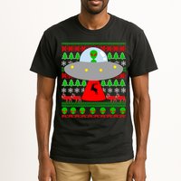 UFO Alien Abducting Reindeer Ugly Christmas Sweater Design Tall T-Shirt