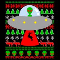 UFO Alien Abducting Reindeer Ugly Christmas Sweater Design 16 in Basic Backpack